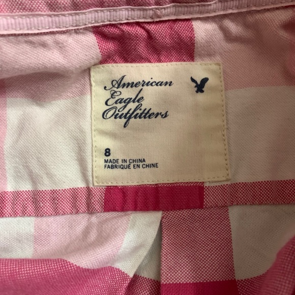 American Eagle Outfitters Pink/white plaid shirt - Picture 9 of 13